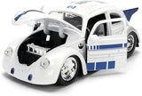 Jada Disney 1:24 Star Wars R2-D2 & 1959 Volkswagen Drag Beetle Diecast Model from Movie Star Wars, JADA 36912, Collectible Toy Car
