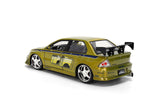 JADA "25 Years of Fast & Furious" Brian's 2002 Mitsubishi Lancer Evolution EVO VII GREEN Color Brush Finish 1/24 Diecast Model 37874