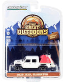 2020 Jeep Gladiator Rubicon w/Modern Truck Bed Tent, White - Greenlight 38010D - 1/64 Diecast Car