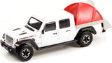 2020 Jeep Gladiator Rubicon w/Modern Truck Bed Tent, White - Greenlight 38010D - 1/64 Diecast Car