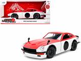1:24 1972 Datsun 240Z JDM Tuners Diecast Model by Jada Red and White 38201