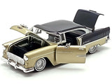 1955 Chevrolet Bel Air Low Rider Gold 1:24 Diecast Model Motormax Get Low Series 79031 Beige