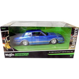 Maisto Design 1986 CHEVROLET MONTE CARLO SS LOWRIDER Blue with Body Graphics 1/24 Diecast Model 32542