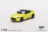 TSM 1:64 MINI GT 2023 Nissan Z Proto Spec Ikazuchi Yellow Diecast Model Car MGT00415