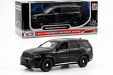 PREORDER ONLY - SHIP DATE: TBD- Motormax 2026 Dodge Durango Pursuit Black 1/24 Scale Diecast Model with Lightbar 76656