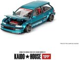 TSM Mini GT Kaido House 1:64 Honda Civic (EF) Kaido Works V1 Tahitian Green Limited Edition 1/64 Diecast Model Car KHMG126