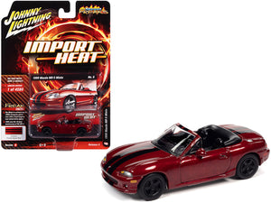 Johnny Lightning 1999 Mazda MX-5 Miata Convertible Custom Candy Apple Red Metallic with Black Stripes "Import Heat" Limited Edition to 4588 pieces Worldwide 1/64 Diecast Model Car JLSF018