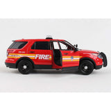 2015 Ford Explorer Police Interceptor Utility FDNY Fire Marshal Fire Chief Vehicle Fire Truck 1/24 Diecast Model Car Daron NY71736 by Motormax