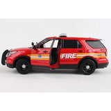 2015 Ford Explorer Police Interceptor Utility FDNY Fire Marshal Fire Chief Vehicle Fire Truck 1/24 Diecast Model Car Daron NY71736 by Motormax
