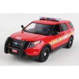 2015 Ford Explorer Police Interceptor Utility FDNY Fire Marshal Fire Chief Vehicle Fire Truck 1/24 Diecast Model Car Daron NY71736 by Motormax