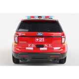 2015 Ford Explorer Police Interceptor Utility FDNY Fire Marshal Fire Chief Vehicle Fire Truck 1/24 Diecast Model Car Daron NY71736 by Motormax