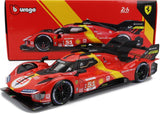 Bburago 2023 Ferrari 499P 3.0L Turbo V6 - LMH #51 2023 24H Le Mans Champion  1:18 Scale Diecast Model 18-16301