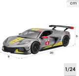 BBurago 1:24 Scale 2020 Chevrolet Corvette C8.R Diecast Model Grey 18-28024