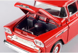 1958 Chevrolet Apache Fleetside Pickup 1:24  Motormax 79311 RED