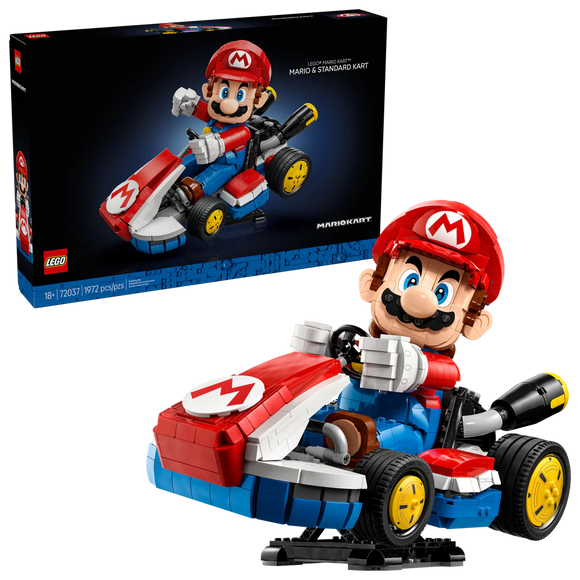 LEGO® Super Mario: Mario Kart – Mario & Standard Kart Building Set for Adults - DIY Book Shelf & Room Decor for Men & Women, Ages 18+ - Birthday Gift Idea for Adult Gamers - 72037