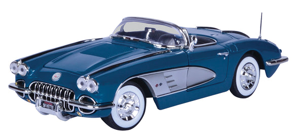 1958 Chevrolet Corvette (C1) Blue 1/18 Diecast Model Car by Motormax 73109