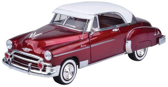1950 Chevy Bel Air Red 1:18 Scale Diecast Model Motormax 73111 metallic red