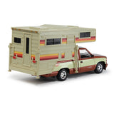 1992 Chevrolet Silverado 454SS Pickup Brown with Camper RV 1:24  Diecast Model Motormax MAXX Design 73203/75330