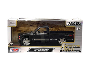 MMAXX DESIGN 1992 Chevrolet Silverado 454SS with Custom Deep Dish Wheels 1:24 Diecast Model by Motormax 73203 MXBK