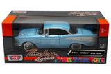 1957 Chevrolet Bel Air 1:24 Diecast Model Car Motormax 73228BLU Blue