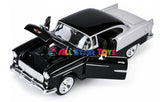 1955 Chevy Bel Air Black and Silver 1/24 Scale Diecast Model by Motoromax 73229BLKSIL