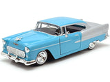 1955 Chevy Bel Air Blue and Silver 1/24 Scale Diecast Model by Motormax 73229