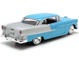 1955 Chevy Bel Air Blue and Silver 1/24 Scale Diecast Model by Motormax 73229