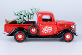 Holiday Spirit! 1937 Ford Pickup Truck 1/24 Diecast Model with Christmas Tree, Merry Christmas Series