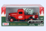 Holiday Spirit! 1937 Ford Pickup Truck 1/24 Diecast Model with Christmas Tree, Merry Christmas Series