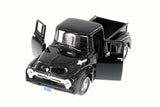 1956 Ford F-100 Pickup Truck Black 1:24 Scale Diecast Model by MotorMax 73235