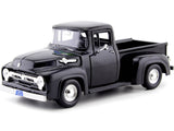1956 Ford F-100 Pickup Truck Black 1:24 Scale Diecast Model by MotorMax 73235