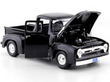 1956 Ford F-100 Pickup Truck Black 1:24 Scale Diecast Model by MotorMax 73235