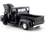 1956 Ford F-100 Pickup Truck Black 1:24 Scale Diecast Model by MotorMax 73235