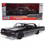 1964 Chevrolet Impala Blacked Out Series with Custom Wheels 1:24 Diecast Model All Star Toys Exclusive 73259