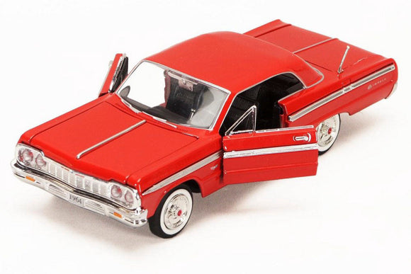 Motormax 1964 Chevrolet Impala  1:24 Diecast Model 73259 RED