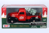 Holiday Spirit! 1941 Plymouth Truck 1/24 Diecast Model with mini Christmas Tree Motormax Merry Christmas Series
