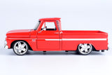 1966 Chevrolet C10 Fleetside Pickup Silver 1:24  Diecast Model Motormax MAXX Design 73355 Red