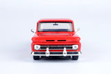 1966 Chevrolet C10 Fleetside Pickup Silver 1:24  Diecast Model Motormax MAXX Design 73355 Red