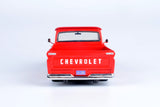 1966 Chevrolet C10 Fleetside Pickup Silver 1:24  Diecast Model Motormax MAXX Design 73355 Red