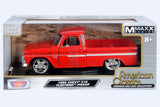 1966 Chevrolet C10 Fleetside Pickup Silver 1:24  Diecast Model Motormax MAXX Design 73355 Red
