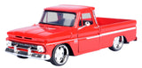 1966 Chevrolet C10 Fleetside Pickup Silver 1:24  Diecast Model Motormax MAXX Design 73355 Red