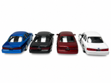 Motormax 1998 Ford Crown Victoria Four Car 1/ 24 Scale Diecast Model Collection Black, Red, White, and Blue 76102