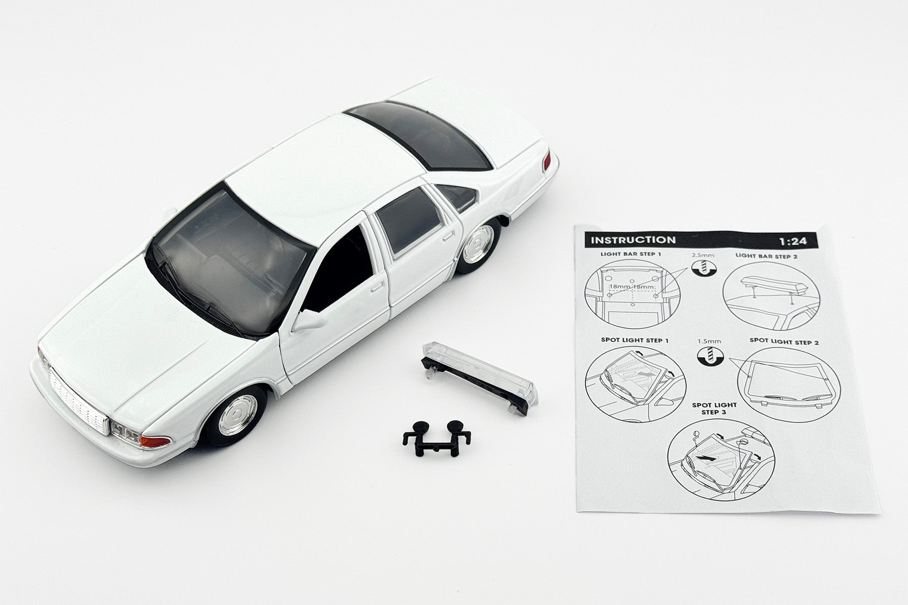 1993 Chevrolet Caprice Police Pursuit Car White Blank Builder Kit
