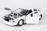 1993  Chevrolet Caprice Police Pursuit Car White Blank Builder Kit 1:24 Diecast Model Toy Car by MOTORMAX 76438