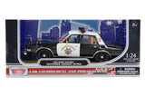 1986 Dodge Diplomat California Highway Patrol Police Pursuit Car Black&White 1:24 Diecast Model Toy Car by MOTORMAX 76466
