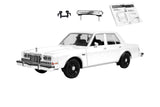 1986 Dodge Diplomat Police Pursuit Car White Blannk Builder Kit 1:24 Diecast Model Toy Car by MOTORMAX 76475