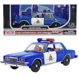 1986 Dodge Diplomat RCMP Canadian Police Pursuit Car Blue 1:24 Diecast Model Toy Car by MOTORMAX 76484
