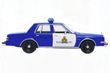 1986 Dodge Diplomat RCMP Canadian Police Pursuit Car Blue 1:24 Diecast Model Toy Car by MOTORMAX 76484
