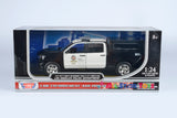 2017 Chevy Silverado 1500 LT Crew Cab LAPD (Los Angeles Police Department) Police Pickup Truck with Camper Black&White 1/27 Diecast Model Motormax Law Enforcement Series 76633