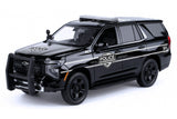 2025 Chevy Tahoe PPV (Police Pursuit Vehicle) Official Promo Version 1/24 Diecast Model Car Motormax Black 76642